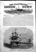 Antique Old Print Naval Review Gun Boat Flotilla Ryde Brunswick Colossus 1856