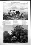 Antique Old Print Mid Day Meal H Willis Country Churchyard Samuel Read 1856