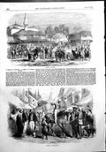 Antique Old Print Street Schumla Street Constantinople Sier Horseback 1856 19th