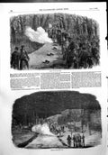Antique Old Print Proclamation Peace Firing Park Guns Firing Tower Guns 1856