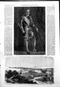 Antique Old Print Gaston De Foix Giorgione Port Castle Bale Cape Misenum 1856