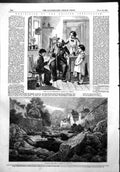 Antique Old Print From Own Correspondent W Hemsley Lynmouth North Devon 1856
