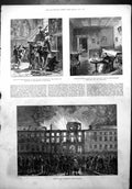 Antique Print Fire Governors House Bruges Conclave Preparations Vatican1878
