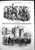 Antique Old Print Recruiting Army Inspection Essex Militia Tower London 1854
