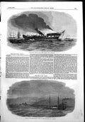Antique Old Print Loss Europa Transport Ship Remains Steam Frigate Tiger 1854