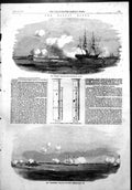 Antique Print Dragon Shelling Fort Gustavusvarn Magicienne Russian Fort1854