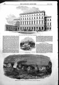 Antique Print Central Railway Station Birmingham Poynton Worth Library 1854