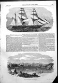 Old Print Loss Hm Steamship Tiger Baltic Fleet Anchor Elgsnabben Bay 1854 19th