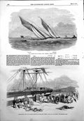 Antique Old Print Phantom Yacht Erith Embarkation 11Th Hussars Tyrone 1854