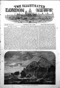 Original Old Antique Print Cape Kullen Entrance Sound Rocky Coast Baltic 1854