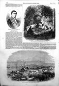 Antique Old Print Prince Louis Lucien Bonaparte New Walton Pier Carrara 1854