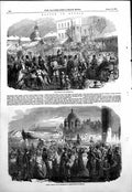 Old Antique Print Palm Sunday Easter Presentation Egg St Petersburg 1854 19th