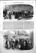 Antique Old Print Departure Mrs Chishohm Lord Raglan Duke Cambridge East 1854