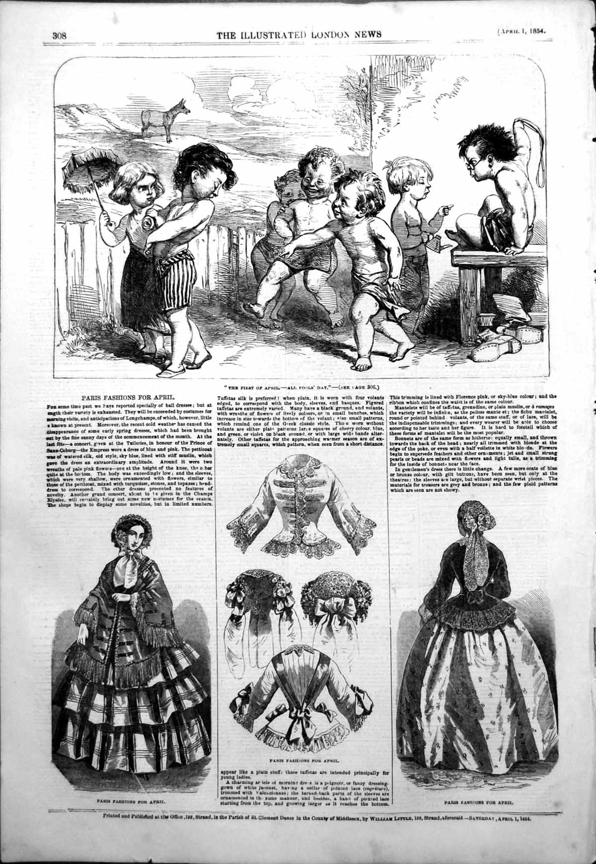 Old First April All Fools Day Paris Fashions April Spring Dresses 185 Victorian