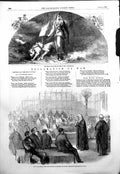 Antique Old Print War Russia Lord Chancellor Queens Message House Lords 1854
