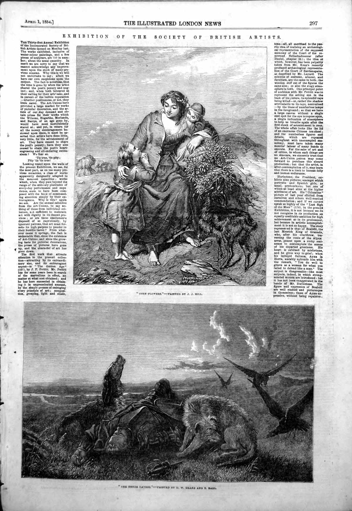 Old Corn Flowers J Hill Three Ravens Deane Earl British Artists 1854 Victorian
