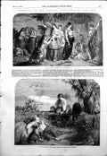 Antique Print Ten Virgins J Lauder Rest By Way Moel Hebog North Wales 1854 19th