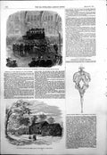 Antique Old Print Funeral Marquis Londonderry Long Newton Church Burial 1854