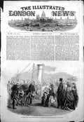Old Antique Print Baltic Fleet Queens Reception Admirals Royal Yacht 1854 19th