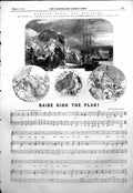 Old Antique Print English Songs Melodies Raise High Flag Sheet Music 1854 19th