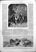 Original Old Antique Print Crab Catchers W Hemsley Lytham Common R Ansdell 1854