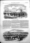 Antique Print Rifle Volunteers Battery Practice Highlanders Portsmouth 1854