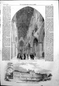 Antique Old Print Convalescent Hospital Walton Catholic Church Gordon Sq 1854