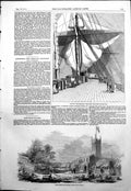 Old Antique Print Himalaya Steam Ship Clift House Iron Works Bristol 1854 19th