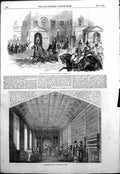 Antique Old Print Reception Turkish Ambassadors Refreshment House Lords 1854
