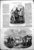 Antique Old Print Group Russian Peasants Fenton Cossack Station Caspian 1854
