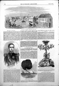 Antique Print Flood Doncaster Dom Pedro V King Prtugal Balloon Bombay 1854 19th