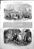 Old Antique Print Constantinople Mollars Attend Council Street Scene 1854 19th