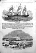 Old Print Himalaya Steam Ship Iron Coaling Station Steamers Cape Town1854 19th