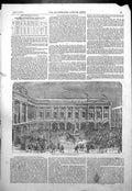 Antique Old Print Snowballing Liverpool Exchange Cotton Share Brokers 1854 19th