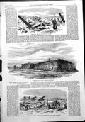 Antique Old Print War Crimea Bombardment Kinburn Canadian Fire Engine 1855 19th