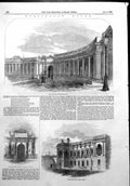 Old Antique Print Burlington House Colonnade Gateway Paris Fashions 1855 19th