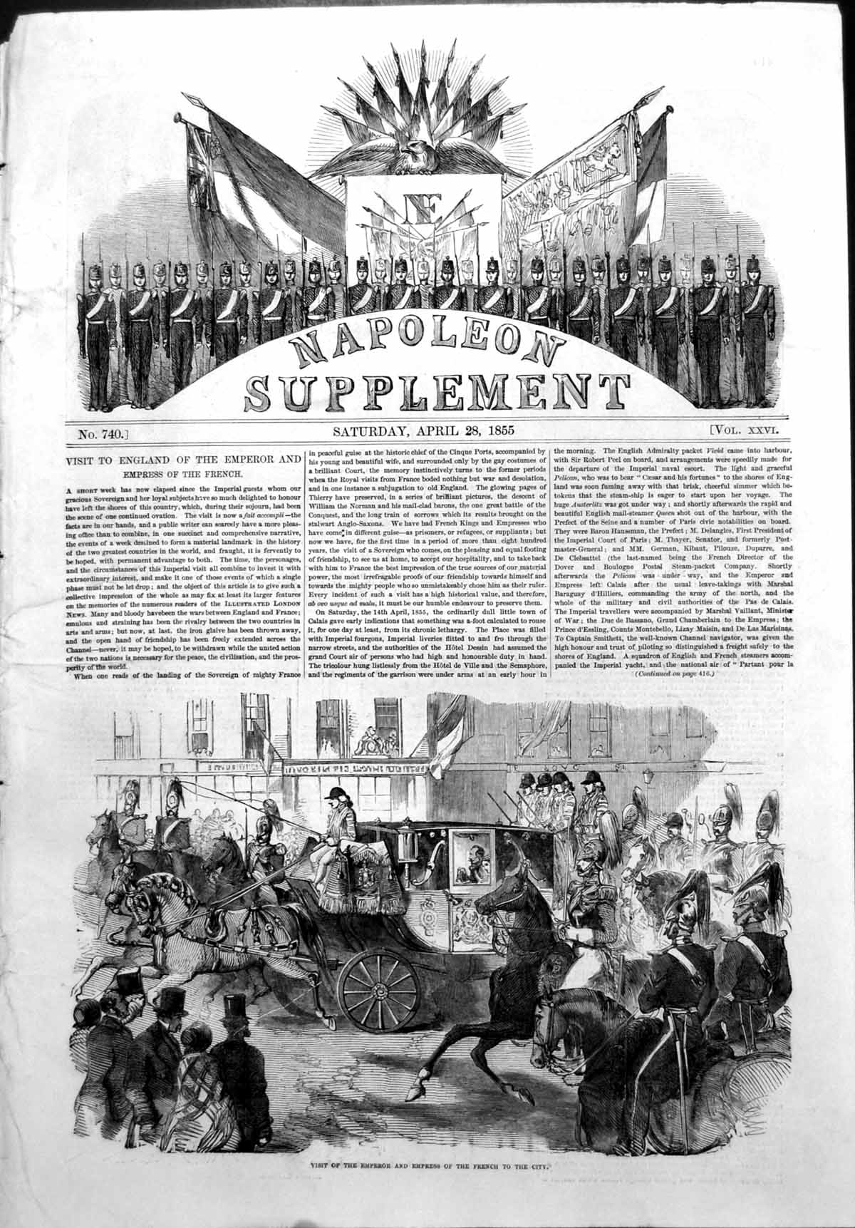 Old Antique Print Emperor French England Minie Rifle Rolling Barrels 1855 19th
