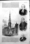 Antique Old Print Catastrophe Bridge Bristol Rev John Jennings R Burgess 1855