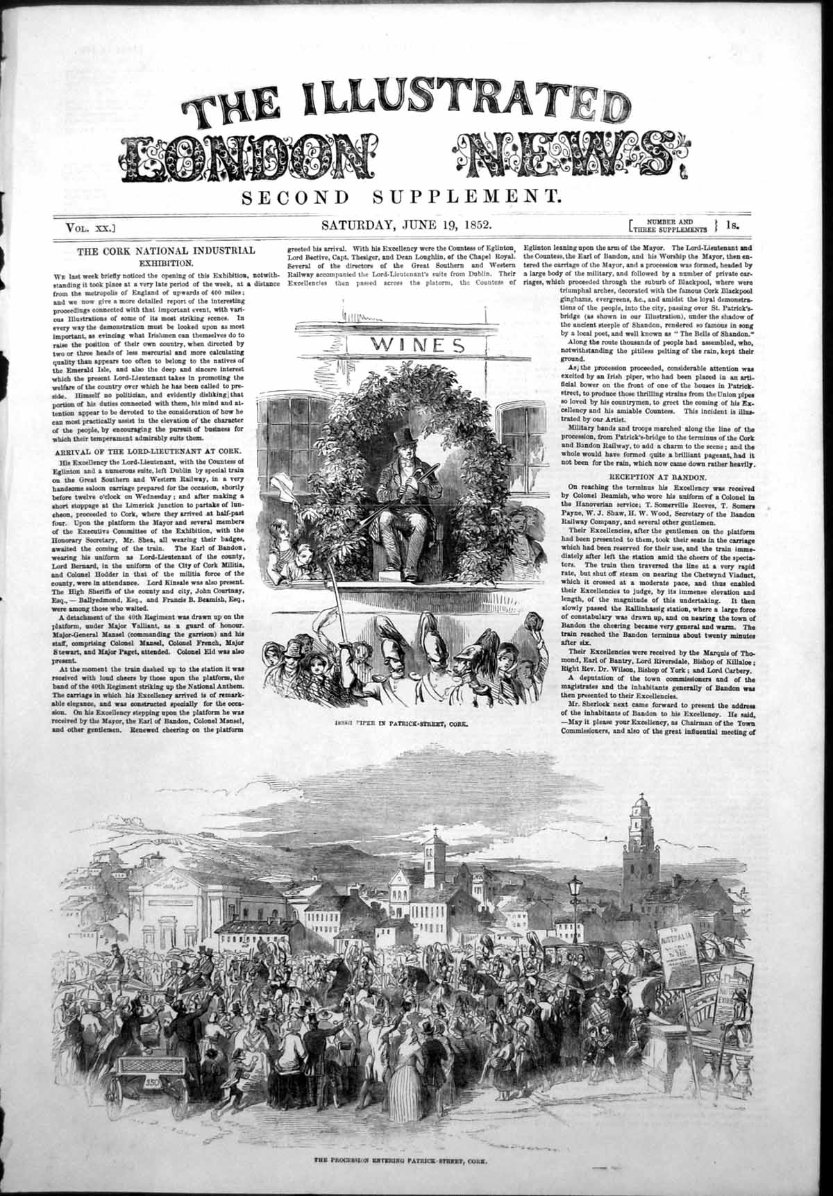 Old Cork Industrial Exhibition Piper Castle Bernard Earl Bandon 1852 Victorian
