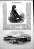 Antique Print Peter Great Priest Greek Church Gallipoli Ottoman Fleets 1853