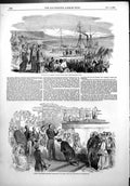 Antique Old Print Landslip London Brighton Railway Mr Roney Knighthood 1853