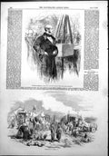 Antique Old Print Palmerston Stone Melbourne Athenaeum Camp Besika Bay 1853