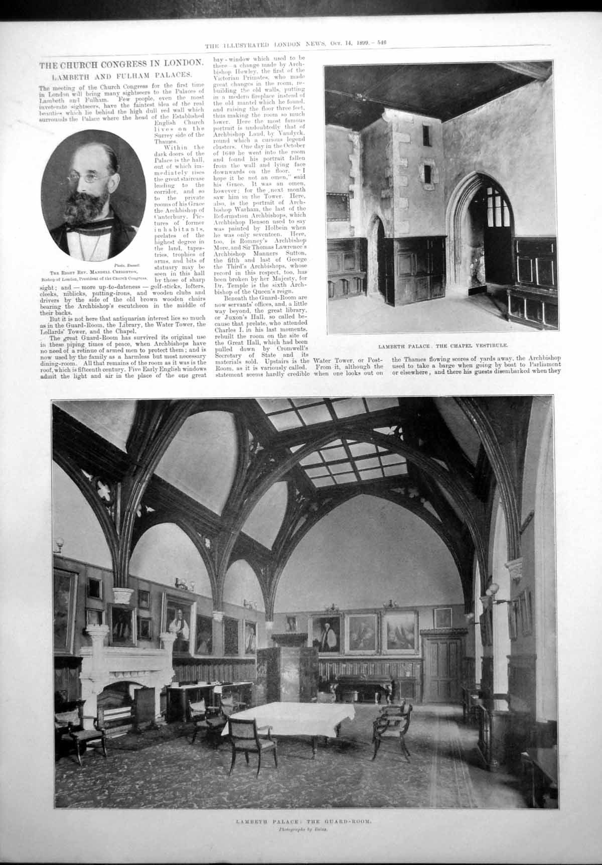 Old Antique Print Berbera Somali Coast Lambeth Fulham Palaces Chapel 1899 19th