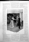 Antique Print Room Mirrors Lady Greets Gervase Asks Where He Had Been 1899 19th