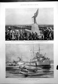 Antique Old Print Earl Mexborough Stranding Hms Bonaventure Robert Peck 1899