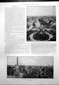 Antique Old Print Parisian RoGardens Rue Valois Avenue Suffren Gen Cotton1899