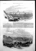 Antique Old Print Chatburn Church Lightning Janina Helsingfors Finland 1854