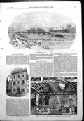 Antique Old Print Plate Keast Frozen Seine Paris New Corn Exchange Louth 1854