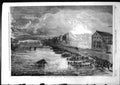 Original Old Antique Print Great Fire Quai De Billy Paris Rescued Boats 1855