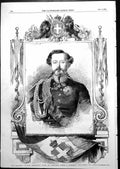 Antique Print His Majesty Victor Emmanuel King Sardinia Portrait Turin 1855